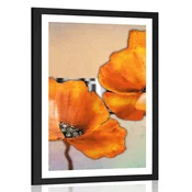 Plakat s paspartujem cvetovi v orientalskem stilu - 60x90 black