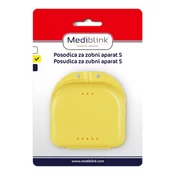 Mediblink posodica za zobni aparat S rumena M041, 1 posodica