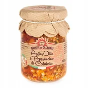 Aglio olio peperoncino omaka česen poper olivno olje Delizie Calabria 130 g