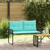 vidaXL vidaXL Zunanja klop z blazino Črna in turkizna 118 x 55 x 82 cm, (5000272769)