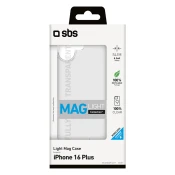 SBS - Ovitek Light Mag z MagSafe za iPhone 16 Plus, transparent