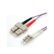 Value Fibre Optic Jumper Cable, 50/125µm, LC/SC, OM4, purple 10 m fibre optic cable
