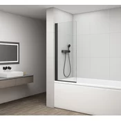 ROTA BLACK vrtljiv kopalniški zaslon 750 mm, prozorno steklo - Polysan - 24 - 750 - 1500 - 6 - 14