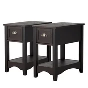 COSTWAY Komplet Nočna mizica Nočna mizica s predalom 33 x 56 x 58,5 cm 2 kosa, (5000007121)