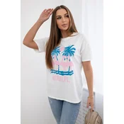 Rubbed cotton blouse Miami white