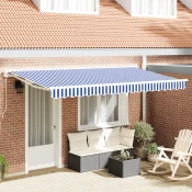 Okvir tende Plava i bijela 350 x 200 cm Poliester s PU premazom
