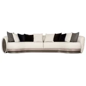 Casa Padrino luxury sofa gray/dark brown/bronze 370 x 103 x H. 76 cm - Living room sofa - Hotel sofa - Living room furniture - Hotel furniture - Luxury furniture - Luxury collection