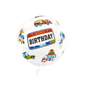 Prozoren okrogel balon motiv Avtomobili 45 cm
