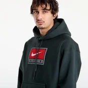 Mikina Nike Solo Swoosh Mens Fleece Pullover Hoodie Black Spruce/ White L
