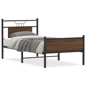 vidaXL vidaXL Posteljni okvir brez vzmetnice hrast 90x190 cm inženirski les, (21829513)