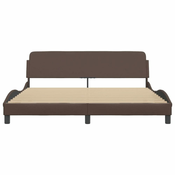 Greatstore Posteljni okvir z vzglavjem rjav 180x200 cm umetno usnje