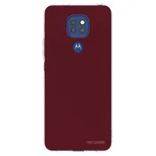 Silikonski prozorni ovitek za Motorola Moto G9 Play - Burgundy red