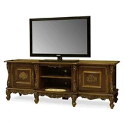 Casa Padrino luxury baroque TV cabinet dark brown - Handmade solid wood sideboard with 2 doors - Luxury living room furniture in baroque style - Baroque furniture - Noble & magnificent
