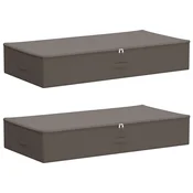 Vidaxl Shranjevalna škatla 2 szt. Siva 100 x 50 x 18 cm Netkano blago