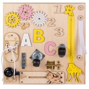 Drvena zabavna Montessori ploča Moni Toys - Sa žirafom