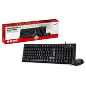 GENIUS KM-100SE USB YU Crna tastatura + USB crni miš
