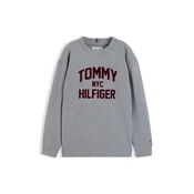 TOMMY HILFIGER Majica BRAND LOVE pegasto siva/temno rdeča