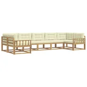 Set vanjskih sofa s jastukom 7 pcs Bijela i krem
