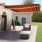 vidaXL Prostostoječa avtomatska tenda 450x350 cm oranžna/rjava