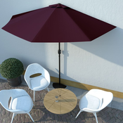Balkonski suncobran bordo 300 x 155 x 223 cm polukružni