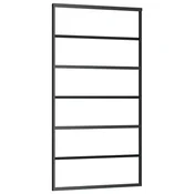 Klizna vrata s priborom crna 102 x 205 cm od ESG stakla