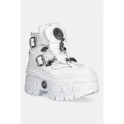 New Rock delovni čevlji s platformo ženski usnjeni NAPA BLANCA + IMPERFECT TANK BLANCO TORNILLOS