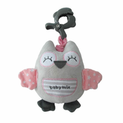 Baby Mix Izobraževalno igranje plišaste igrače s sponko sova roza