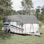 shumee vidaXL Prevleka za streho prikolice siva 700x300 cm netkana tkanina
