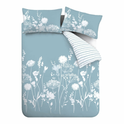 Bela/modra posteljnina za zakonsko posteljo 200x200 cm Meadowsweet Floral – Catherine Lansfield