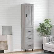 Visoka omara siva sonoma 34,5x34x180 cm inženirski les