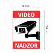 Nalepka VIDEONADZOR A6 (134x95) bela