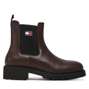 Gležnjarji Chelsea Tommy Jeans Tjw Chelsea Leather Boot EN0EN02825 Rjava