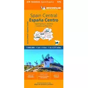 Spain Central, Extremadura, Castilla-La Mancha, Madrid - Michelin Regional Map 576