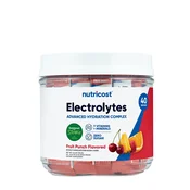 Nutricost - Elektroliti v vrečkah za hidracijo, okus sadni punč, 156 g