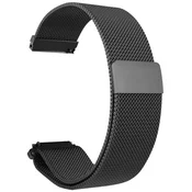 Univerzalni nadomestni kovinski trak z magnetno zaponko, milanski trak, 22 mm, črn