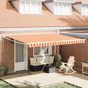 vidaXL vidaXL Ročna retraktivna tenda Rumena in oranžna 450x300 cm, (22150190)