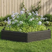 vidaXL Dvignjena gredica Črna 148 x 129 x 25 cm PP