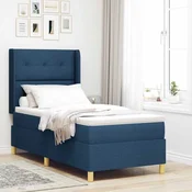 vidaXL vidaXL Box Spring postelja z vzmetnico Modra 90x190 cm Tkanina, (22050783)