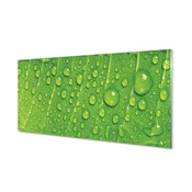 tulup.si Slika na akrilnem steklu Kapljice listov makro 140x70 cm 4 obešalnika