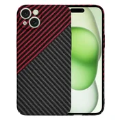 Trden TPU ovitek Techsuit Carbonite FiberShell za iPhone 15 Plus - red vortex