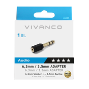 VIVANCO Adapter 3,5mm na 6,3mm 46063 6,3ST./3,5KUPPL.GOLD KOMPAKT