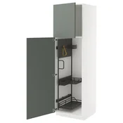 METOD Visoki element-ostava, bela/Nickebo mat sivozelena, 60x60x200 cm