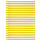 Vidaxl Balkonsko platno rumeno in belo 120x500 cm HDPE