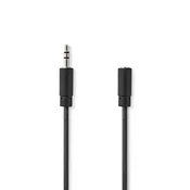 Nedis Stereo avdio kabel | 3,5 mm moški | 3,5 mm ženski | Ponikljano | 3,00 m | Okrogla | Črna | Oznaka