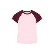 Bershka Majica roza / vinsko rdeča