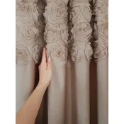 shumee Žametna zavesa z vrtnicami, bež, 130x250 cm - žamet, nabiralni trak