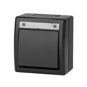 Nadometno stikalo N/T, vklopni kontakt, luč IP55, antracit AQUANT 2K