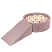 shumee KiddyMoon penasto igralo PPZP-OK30D-112 z žogicami heather: pastelno bež-pastelno rumeno-belo-metino-praškasto roza bazen 200/klina
