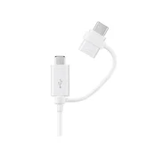 SAMSUNG podatkovni kabel 2-u-1 USB - microUSB/Type-C, 150 cm, BIJELA EP-DG930DW