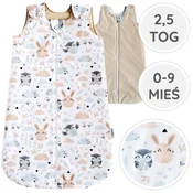 shumee BabyU, izolirana spalna vreča iz bombaža, nastavljiva z dvojno zadrgo, 2,5 TOG, 0-9 M
